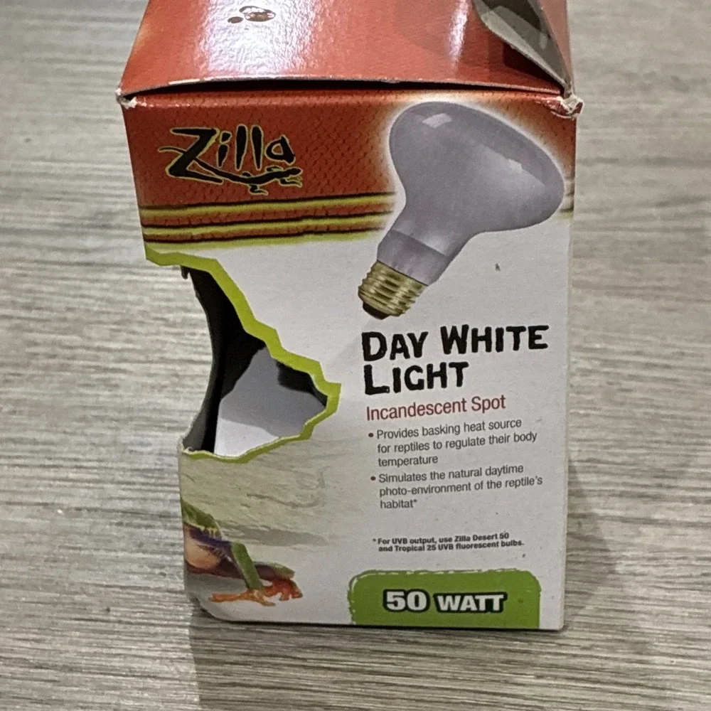 Zilla Day White Basking Spot Bulb 50W Reptile Terrarium Lamp Light